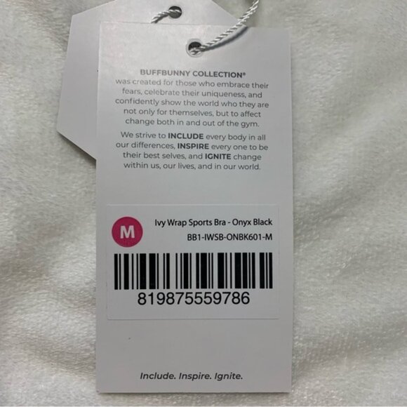 Buffbunny Collection Black Ivy Wrap Sports Bra Medium New With Tags - Picture 12 of 13